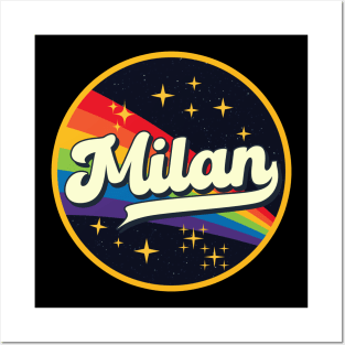 Milan // Rainbow In Space Vintage Style Posters and Art